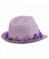 Womens Flower Lei Paper Fedora in Women's Fedoras