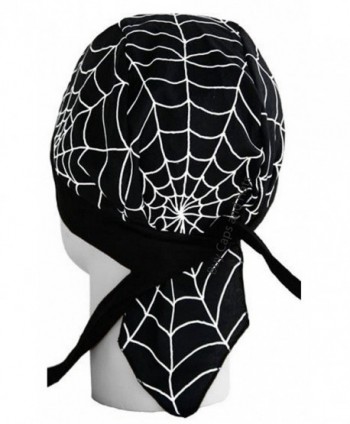 Spider Web Doo Rag Skull Cap Black and White Bandana Head Wrap Do Durag Dew - C012NYKL2CG