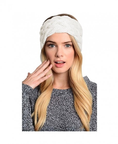 Womens Winter Knitted Headband - Crochet Twist Hair Band Headwrap Hat Cap Ear Warmer - 2 Beige - CZ188KNGYU2