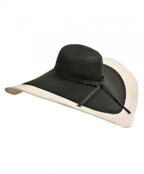 Black & White Floppy Hat With Wide Brim - CS11CHE3HIB