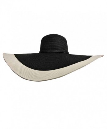 Black White Floppy Wide Brim in Women's Sun Hats
