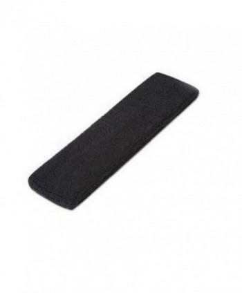 DCI Single Sports Headband 100% Terry Cloth - Black - CQ113MV3YXB