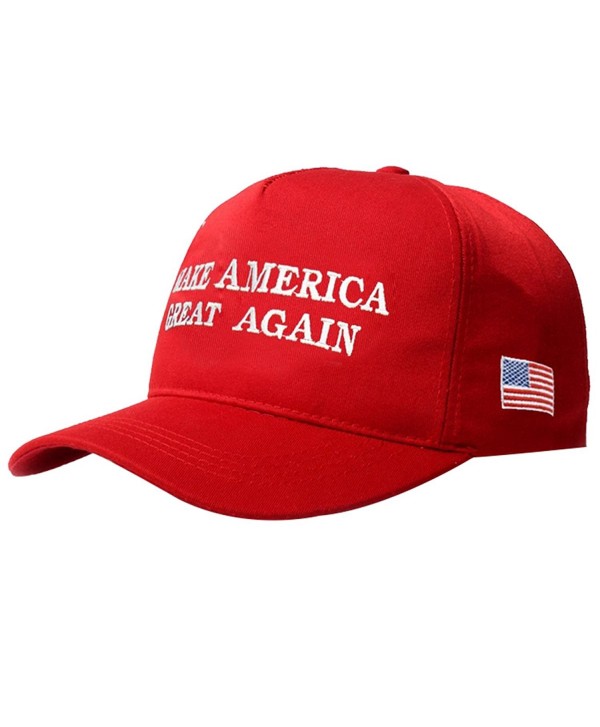 Evaliana Make American Great Again Adjustable Baseball Cap Flag Embroidered Hat - Red - CA12OCEAZOR