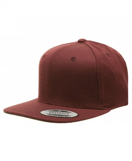 Original Yupoong Pro-style Wool Blend Snapback Blank Hat Baseball Cap 6098m - Maroon - CN1181RMROX