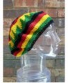 TAM BERET Hand Crochet Knit Slouchy Dread Rasta Reggae Hat with STRIPES - C4119VFZNSV