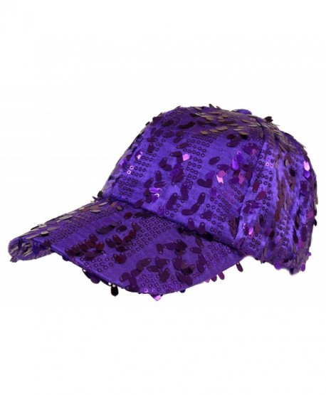 Purple Dangle Sequin Cap/ Red Hat Ladies - CX113ZDU2D1