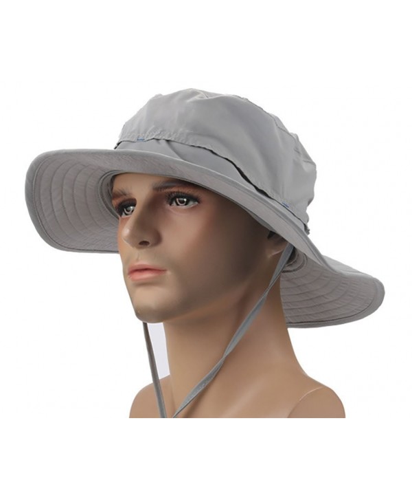 Crazy Cart Mens Womens Wide Brim Caps Quick-dry UPF50+ - AF-Light Grey - CB12FZ8H4GL