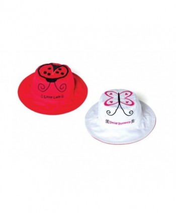 Luvali Reversible Kid's Sun Hats - UPF 50+ (Large- Little Lady / Social Butterfly) - CY1197QBVG7