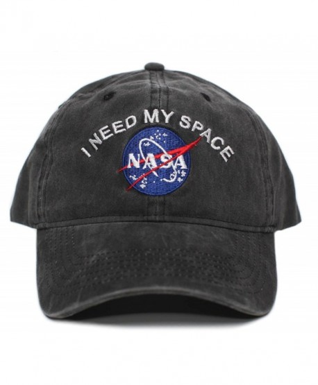 NASA I Need My Space Pigment Dye Embroidered Hat Cap Unisex Adult Multi - Black - CP188634TI5