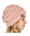 SERENITA C.C Unisex Soft Stretch Knit Oversized Beanie Cap Hat - Indi Pink - CB188LIYAEZ