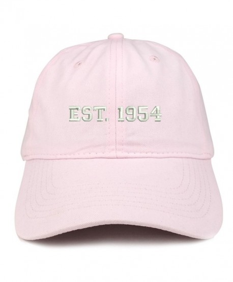 Trendy Apparel Shop 1954 Embroidered - 64th Birthday Gift Soft Cotton Baseball Cap - Light Pink - C1180NNIT43