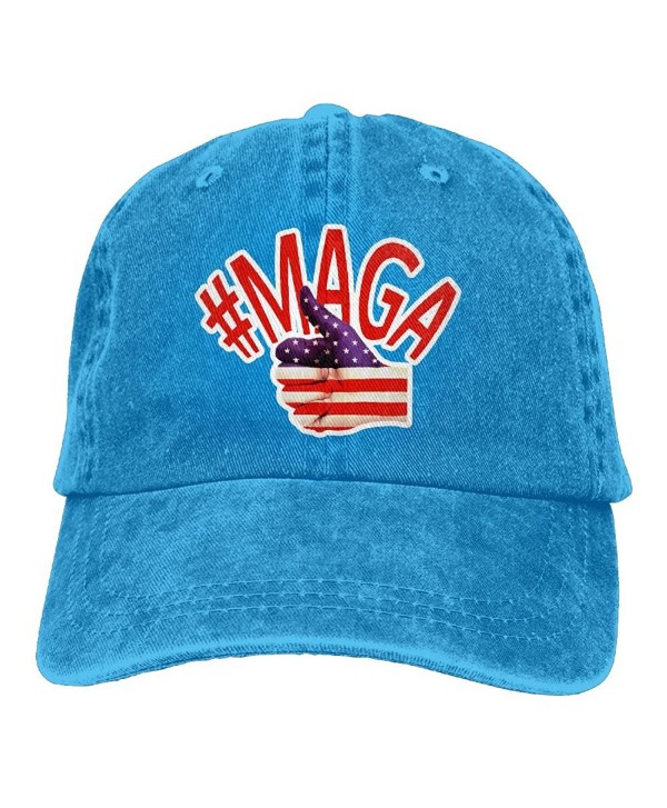 Men And Women MAGA Make America Great Again-3 Vintage Jeans Baseball Cap - Royalblue - C5188CT7HEQ