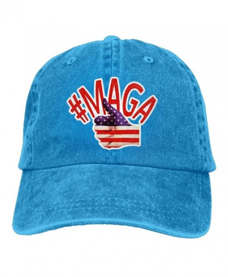 Men And Women MAGA Make America Great Again-3 Vintage Jeans Baseball Cap - Royalblue - C5188CT7HEQ