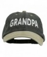 Wording Grandpa Embroidered Washed Tone
