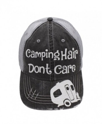 Camping hair Don't Care Glittering Rocks any Outfit Trucker Cap Hat (Grey/White) - CQ12O6EEOK8