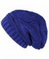Lilax Knit Slouchy Oversized Soft Warm Winter Beanie Hat - Royal - C712MRKZP9X