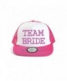 Team Bride Baseball Hat Crystal Bridal Wedding Party Trucker Cap - Pink - CB12GNLBL0J