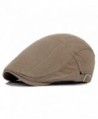 Gilroy Men Classic Solid Color Cabbie Newsboy Flat Ivy Hat Beret Cap - Light Khaki - CB12OCIZ5QV