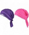 Staringirl Women 2 Pack Ruffle Chemo Hat Beanie Head Scarf Hair Coverings Cancer Caps - Color5 - CZ1820N754Q