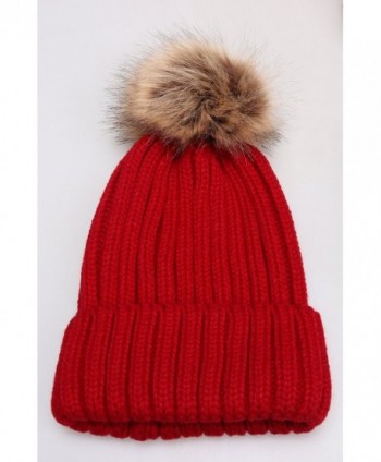 Detachable Fur Pom Beanie M30 in Women's Skullies & Beanies