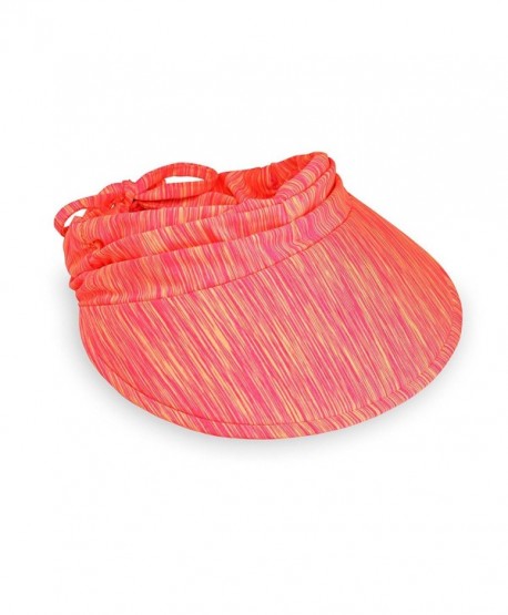 Wallaroo Women's Aqua Sun Visor - Quick-Drying Lightweight Sun Hat - Pink/Orange - CK189A4M7AA