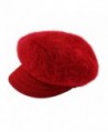 Editha Women Faux Rabbit Fur Knit Beanie Hat Winter Warm Fleece Lined Skull Cap Skullies Beanies - Red - C8188C2KIWL