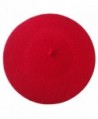 Women's French Style Soft Lightweight Casual Classic Solid Color Wool Beret - Red - C212HGGSL99