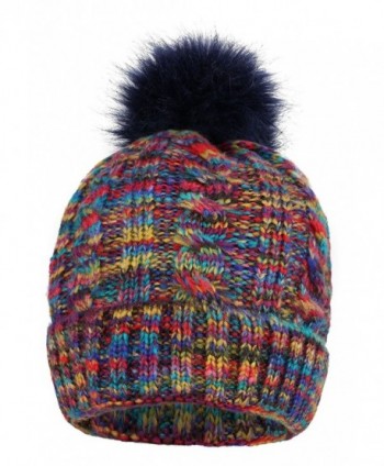 Arctic Heathered Multicolor Beanie Pompom in Women's Skullies & Beanies