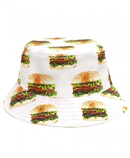 CITY HUNTER Hamburger Bucket Hat- White - C712JK11GLD