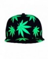 Marijuana Hat Snapback Weed Leaf Baseball Cap Headwear Cannabis Adjustable - Green - C412LO13LGF