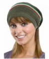 Men / Women's Retro Oversized Slouchy Winter Knit Beanie Hat - Color Stripes_olive - CC186WQ5SR6