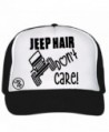 Jeep Hair Don't Care Hat! Five panel mesh trucker hat. - Black and White - CV184KRQXLD