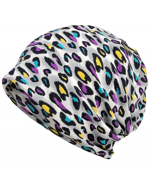 Qiabao Women's Slouch Print Chemo Beanie Hat Cap Headwear - A - C317Z32EN32