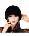 URSFUR Women's Mink Fur Knit Newsboy Hat Multicolor - Black - CZ11M0CUW29