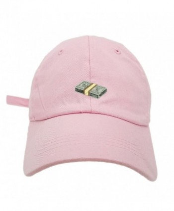 TheMonsta Money Style Dad Hat Washed Cotton Polo Baseball Cap - Lt.Pink - CJ187QM7II9