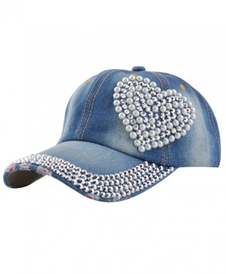 Egoodbest Women Loving Heart Bling Rhinestone Sport Jeans Baseball Golf Cap Hat - Style-3 - CV12I63FANZ