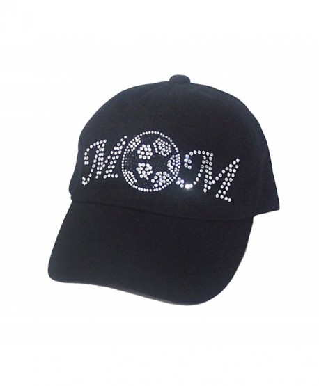 Soccer Mom Rhinestone Black Baseball Hat Cap Visor - CH1149MBNXF