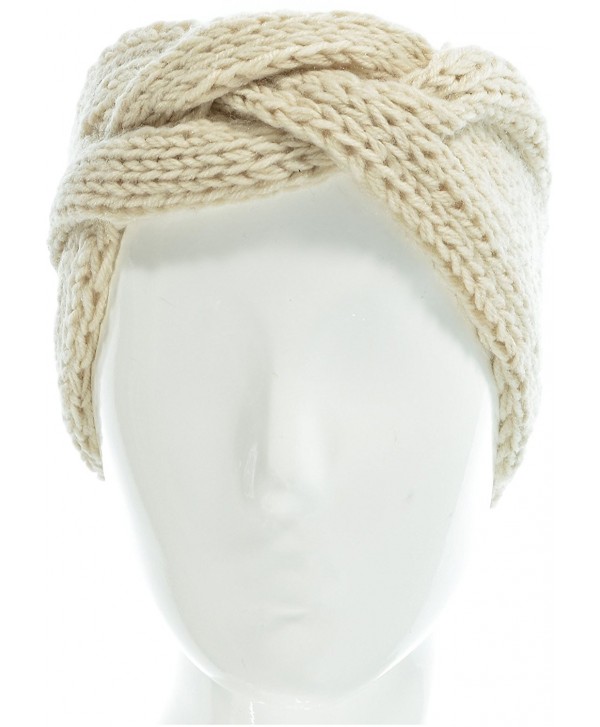 Hand By Hand Aprileo Women's Solid Cable Knitted Headband Headwrap Comfortable - Beige. - CA12GUFUTZL