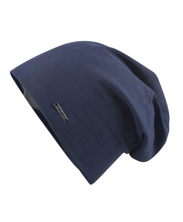 CACUSS Baggy Skull Cap Thin Cotton Stretch Beanie Summer Sprort Hat - B0094_navy - C0185TX04QK