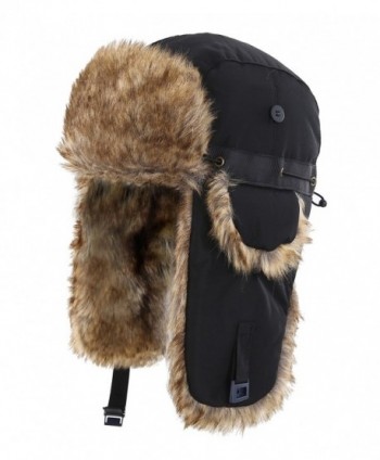 Home Prefer Mens Winter Faux Fur Trapper Hat Windproof Hunting Hat With Earflaps - Blkgw2 - CH187X0H4X0