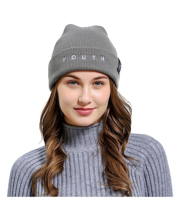 Jelinda Unisex Cable Knit Beanie Skully Warm Stretchy Hats - B Light Grey - CY18C2260S6