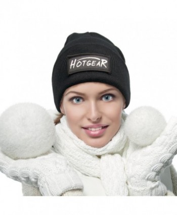 Hotgear Women's and Men's Winter Warm Hat Knitting Beanie Cap - Black - C5188QSOD4D