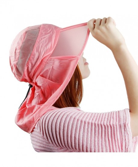 Samtree Women Sun Protection Hat-Ultra Thin Lightweight Foldable Garden Flap Cap - 06-watermelon Red - CQ12EMMFWPV