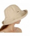 fashion2100 Serenita Cotton Cloche Hat - Khaki - CQ17WWU5Z24