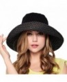 Maitose Women's Wide Brim Foldable Sun Hat - Black - CV11AZ6GDC9