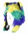 True Gear North Fun Bright Multi Colored Fuzzy Animal Hats with Cute Ears - Green Purple and Yellow - CP187CA2QZQ