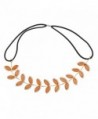 Lux Accessories Leaf Peach Pave Crystal Stretch Headband Head Band - C7125R463S3