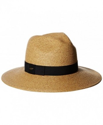 Scala Women's Paper Braid Fedora Hat With Ribbon - Toast - CF128M3TFCR