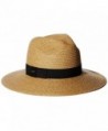 Scala Women's Paper Braid Fedora Hat With Ribbon - Toast - CF128M3TFCR