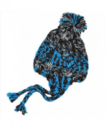 Women's Girl's Braided Soft Acrylic Winter Warm Snow Hat Beanie - Turquoise - CZ1106AYBVT